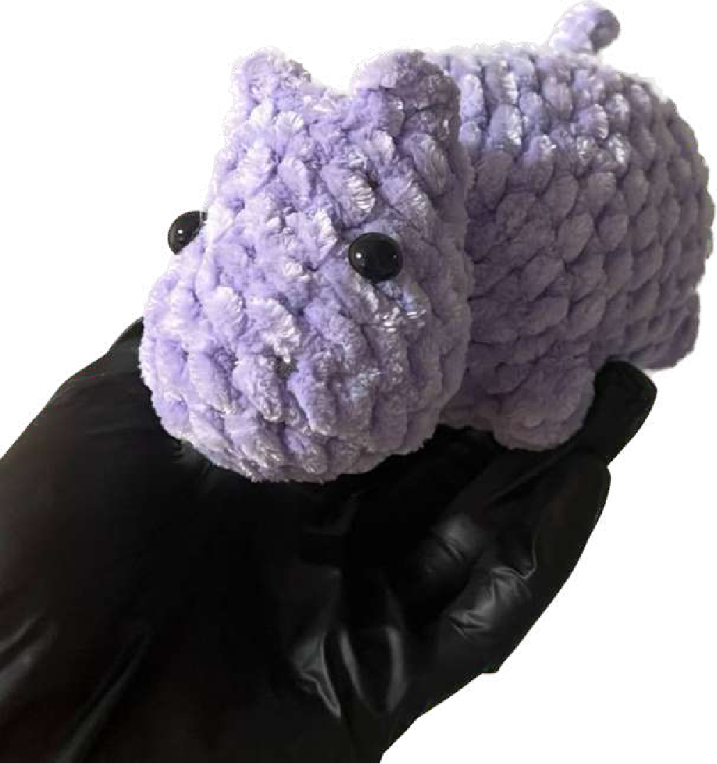 Finished Crochet Hippo